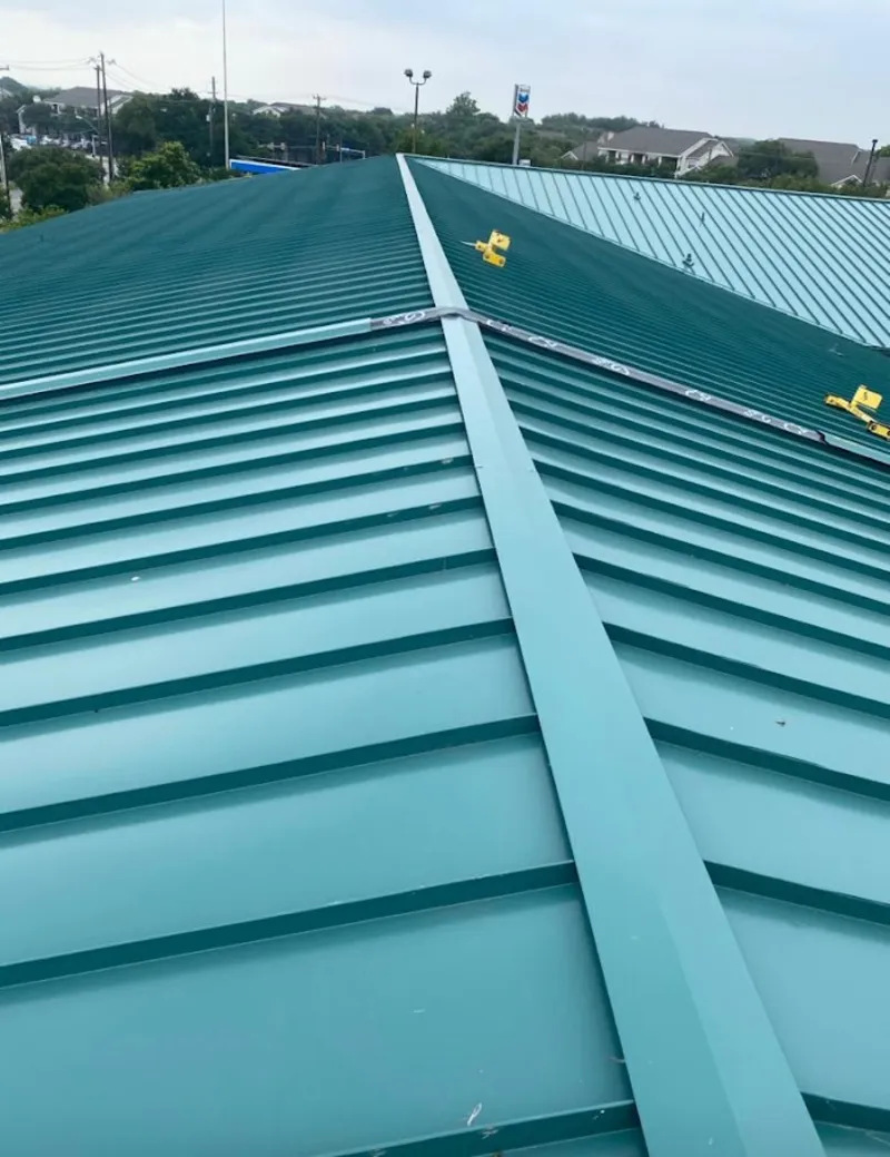 Green commercial metal roof ridge and valley for Metal Roof Repair in Walla Walla